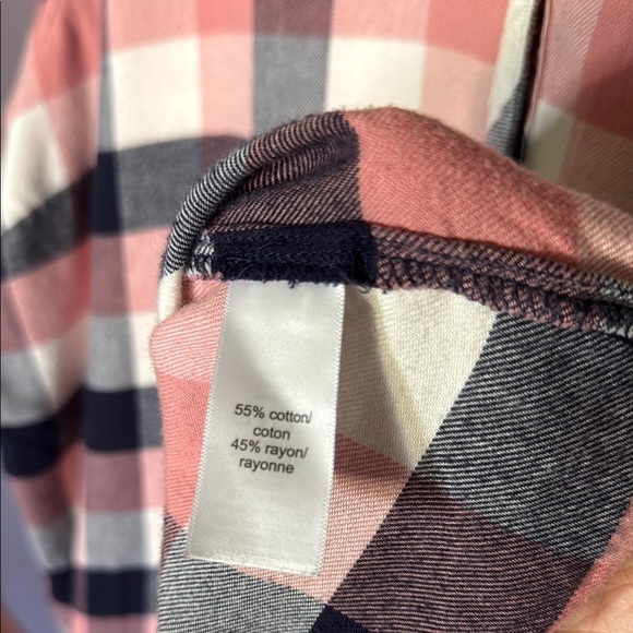 Maurice’s Pink & Navy Plaid Button-Down Shirt - Picture 3 of 5